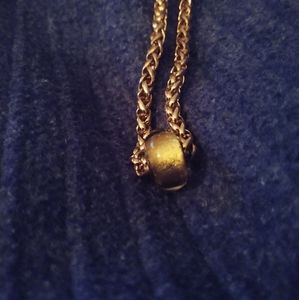 Goldtone Necklace with Golden Glass Bead